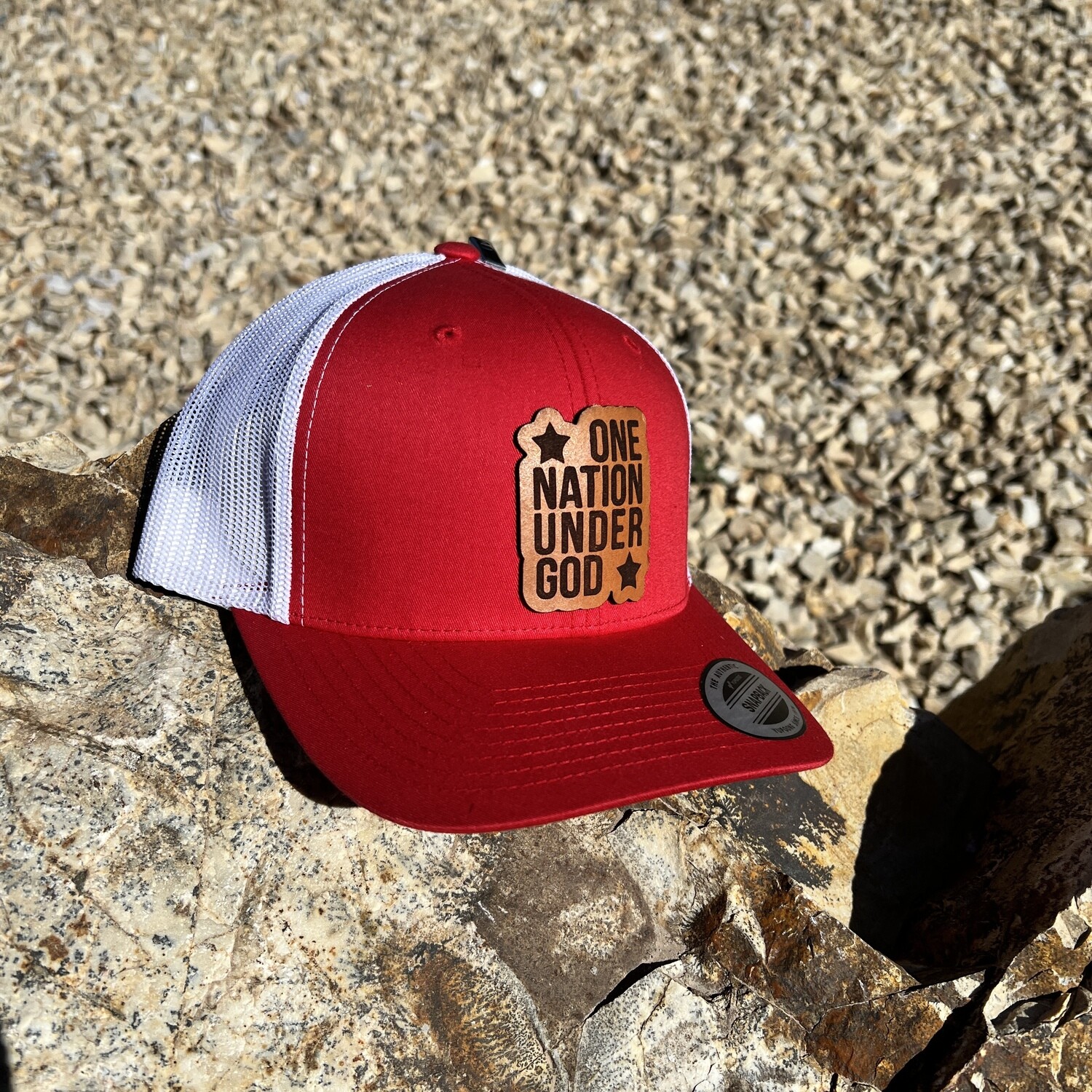 Red/White One Nation Leather Patch
Richardson SnapBack 112