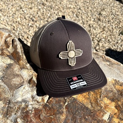 Richardson SnapBack 112 Zia Roots Leather Patch - Tan Brown