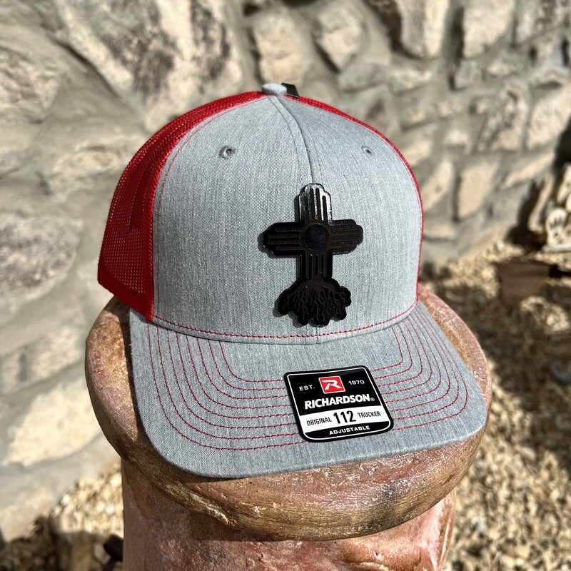 Gray/Red Zia Roots Black Leather patch Richardson 112