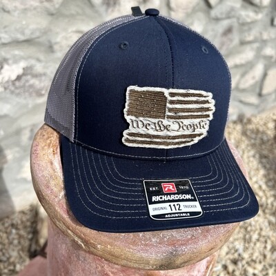Richardson Snapback 112 Black Charcoal Cowhide "We The People" Patch
