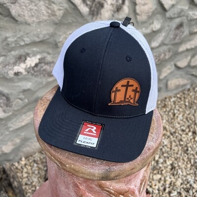 Richardson Snapback 112 With Leather Roping Patch - Gray Neon Orange