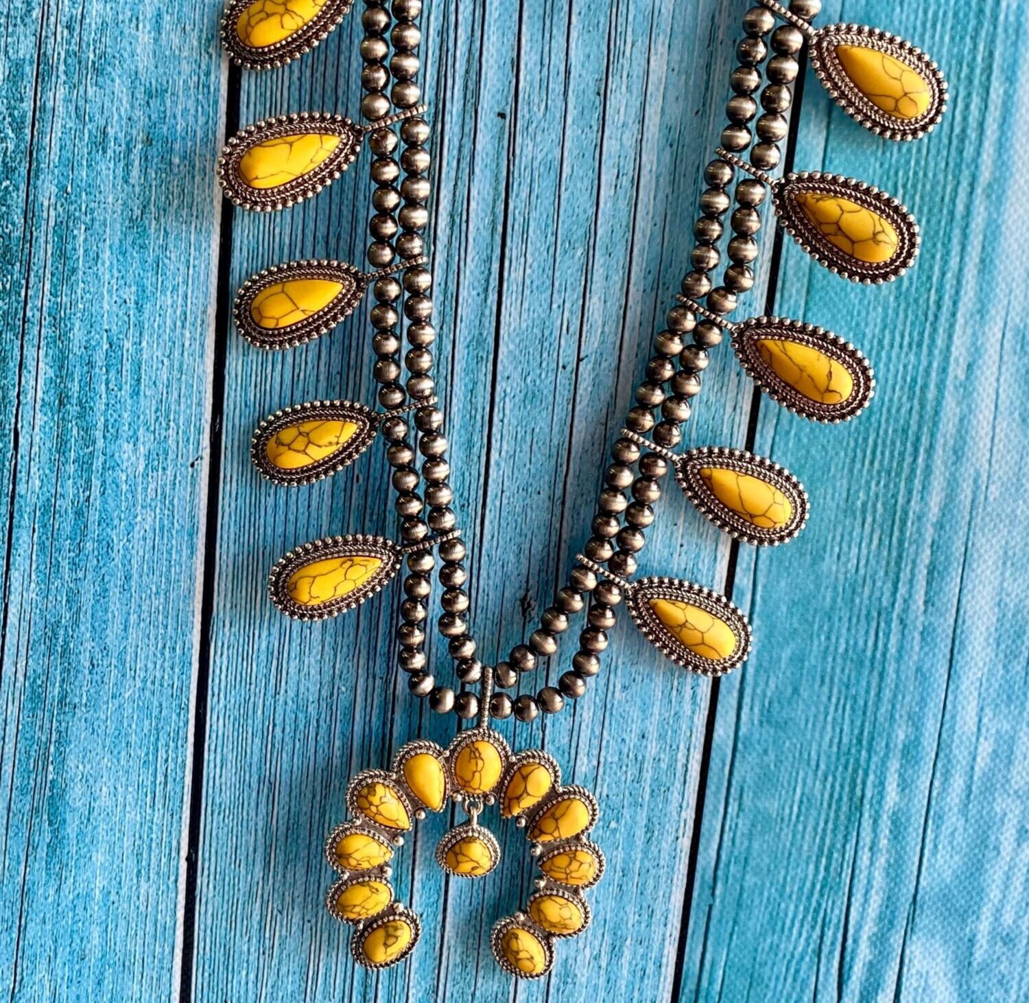 Yellow Squash Blossom Necklace - Regular