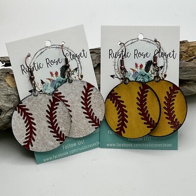 Softball & Baseball Leather Earrings - Softball