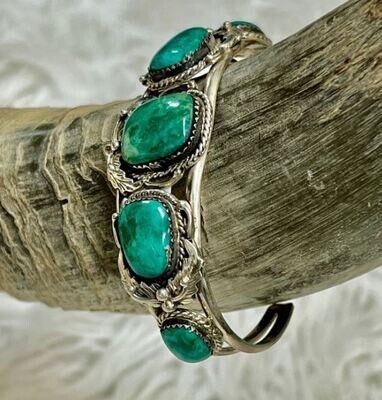 Turquoise Multi Stone Navajo Cuff Bracelet 