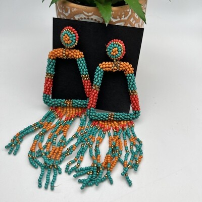 Multi Color Malia Seed Bead Earrings 