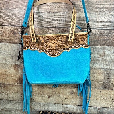 American Darling Turquoise Bag with Fringe