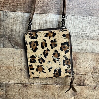 Leopard Crossbody Wallet with Strap