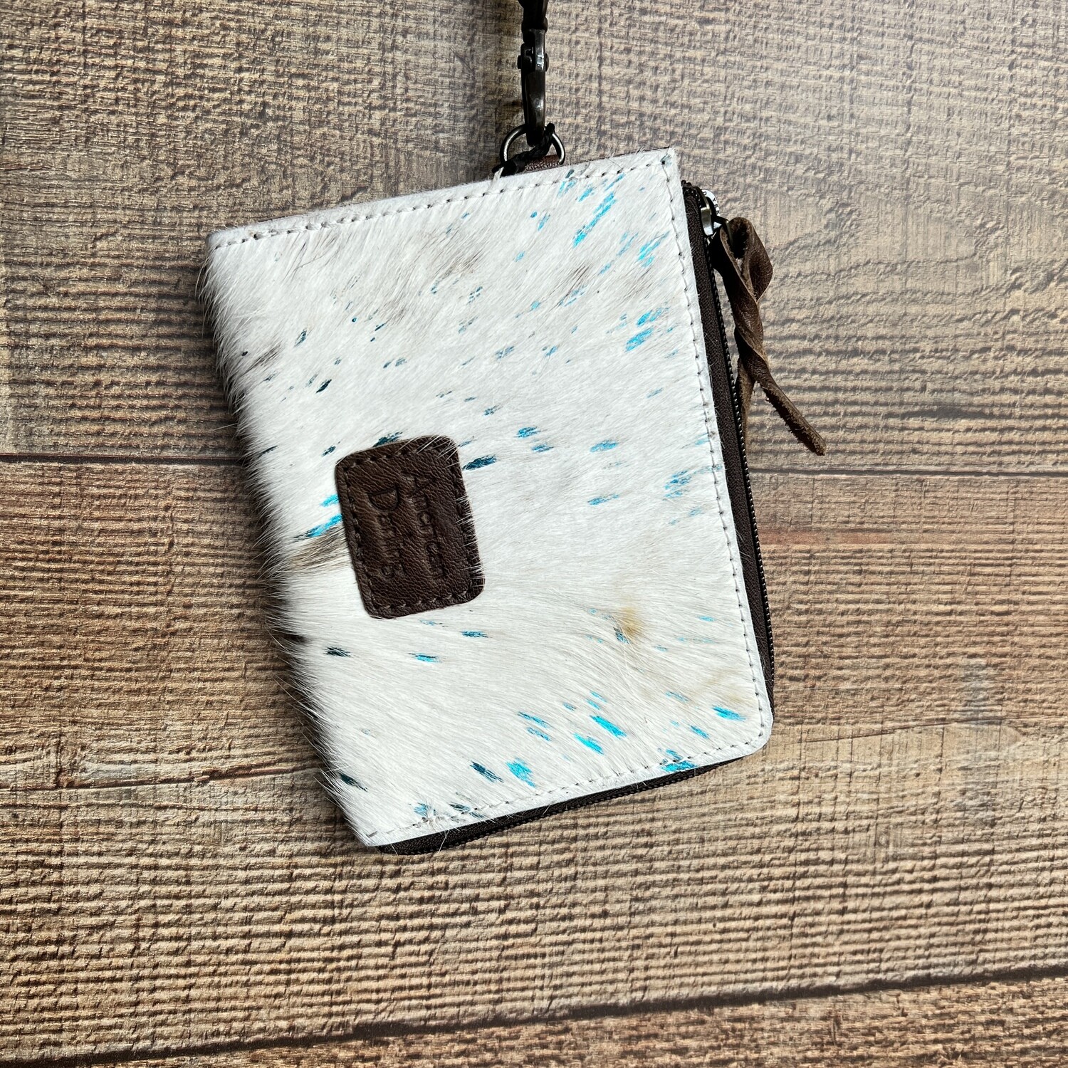 Turquoise White Cowhide American Darling Wallet 