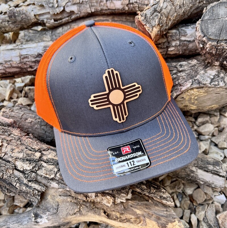 Charcoal/Orange Zia Leather Patch Richardson 112