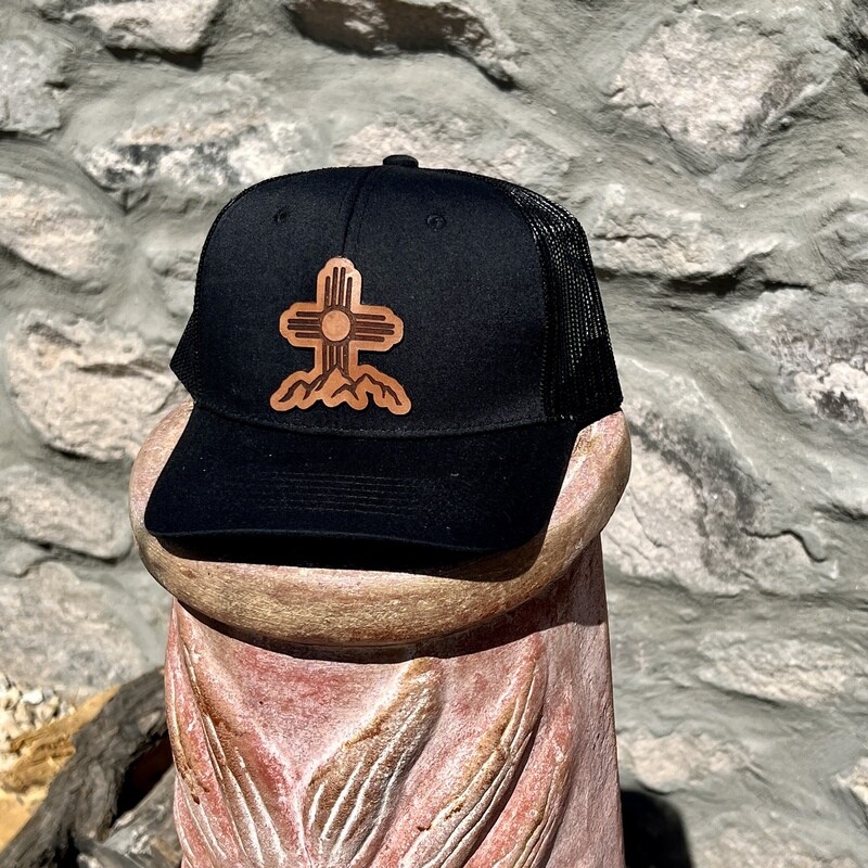 Black/Black Zia Mountains Leather Patch Richardson 112 Hat