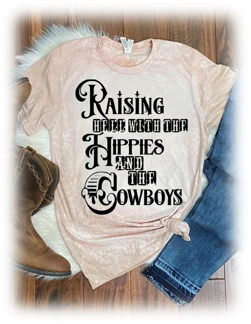 Raising Hell With The Hippies and the Cowboys Tee -2XL