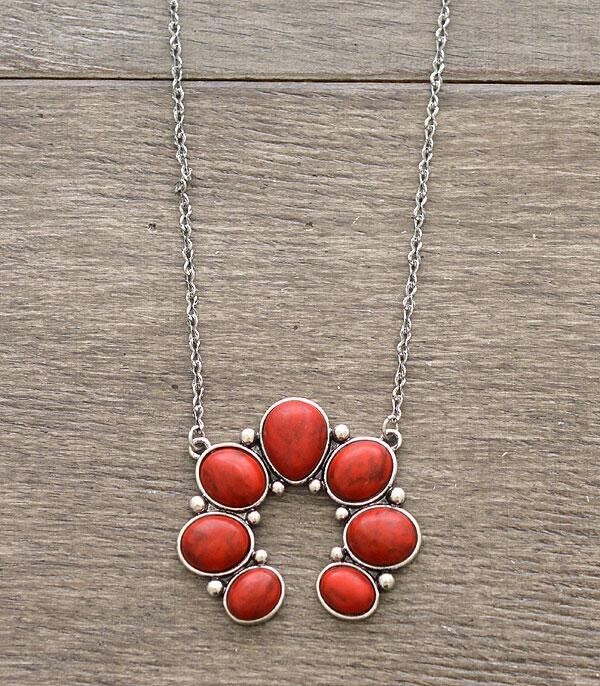 Red Squash Blossom Chain Necklace