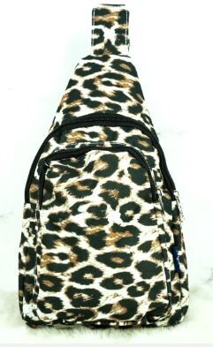 Leopard Faux Leather Small Sling Backpack 