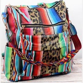 Wild Serape Faux Leather Backpack Tote