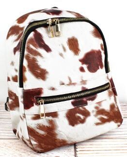 Till The Cows Come Home Faux Leather Small Backpack Tote