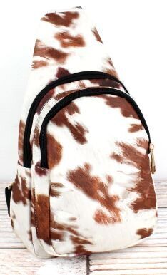  Till The Cows Come Home Faux Leather Small Sling Backpack 