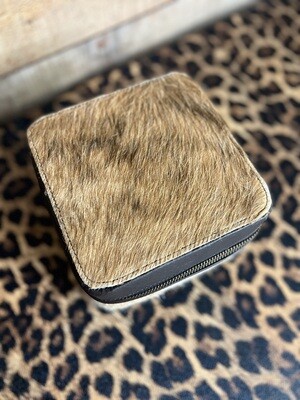 Cowhide Square Jewelry Box