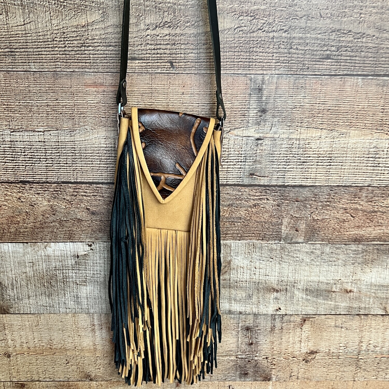 Buck Skin Brand Hide Jamie Crossbody Bag With Fringe