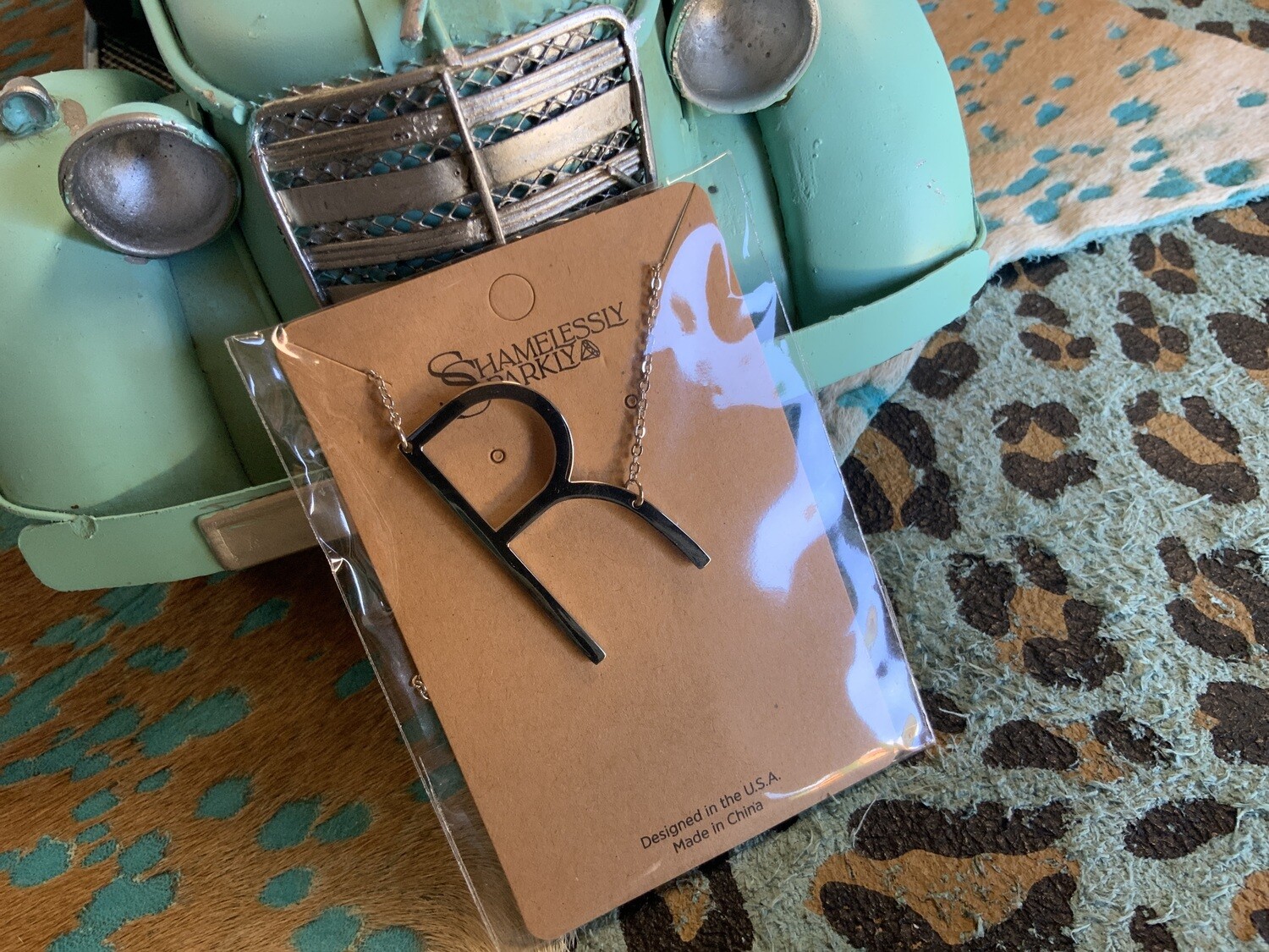 R Initial Silver Plated Necklace