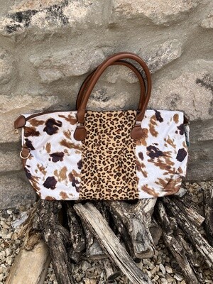 Cow Leopard Weekender Bag