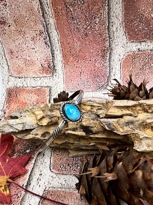 Authentic Blue Turquoise Stone Cuff Bracelet
