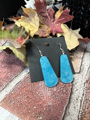 Turquoise 2” Slab Authentic Earrings 