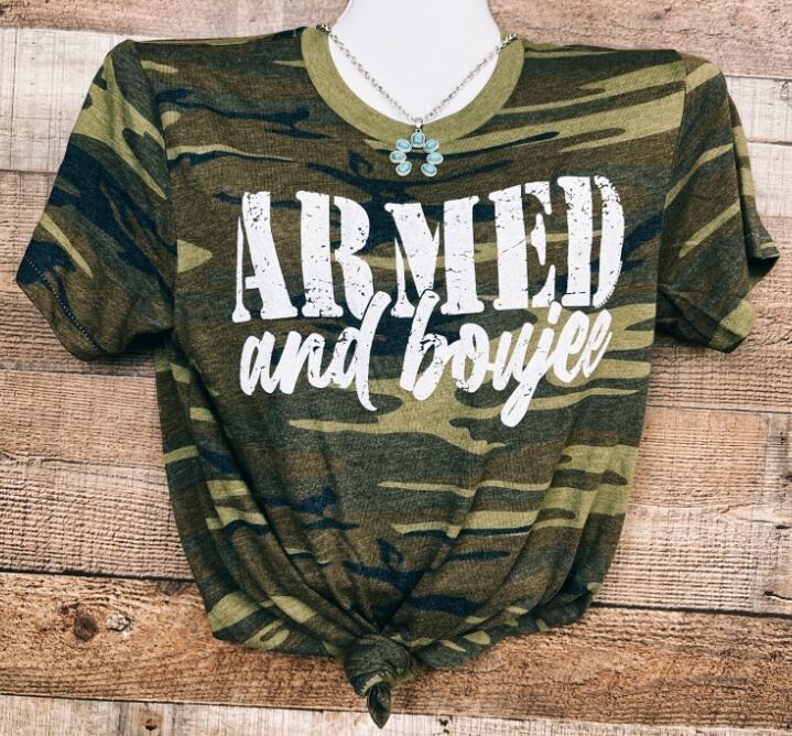 Armed and Boujee Camo Tee