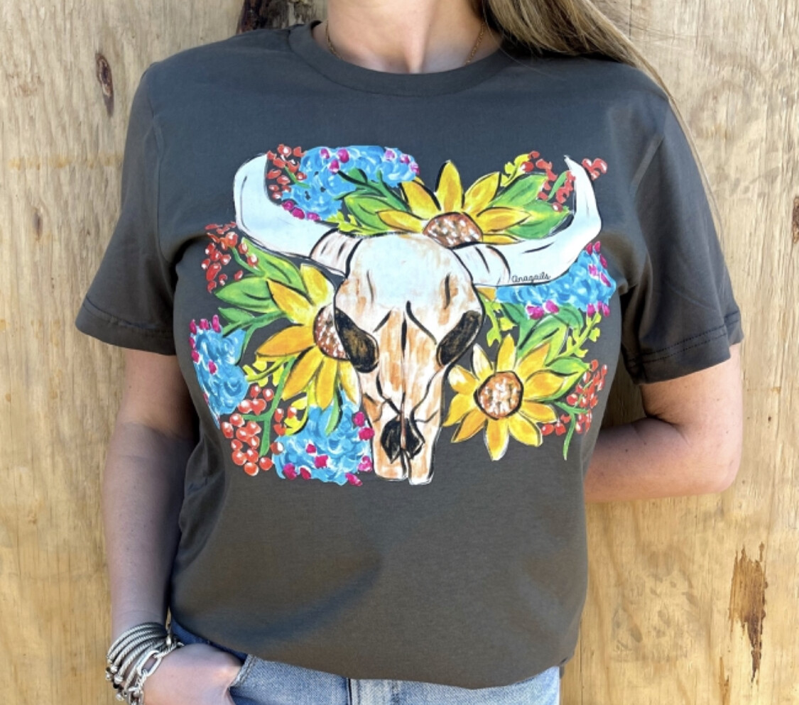 Hand Painted Spring Cow Tee