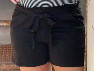 Black Tie Shorts with Pockets