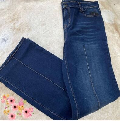  Mid Wash Bell Jeans with Crease 