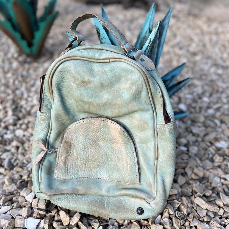 Nevermind Vintage Leather Teal Backpack