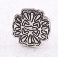 Fashion Silver Cross Stamp Adjustable Ring