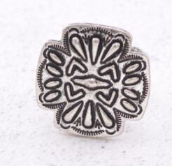 Silver Cross Stamp Adjustable Ring