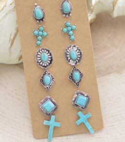 Turquoise Stone Post Earring Collection