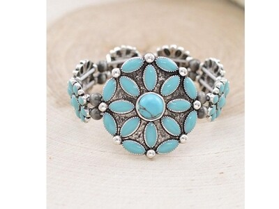 Turquoise Semi Stone Stretch Bracelet 