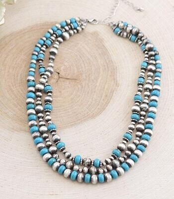 Navajo Bead Layered Necklace