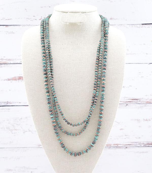Patina Navajo Pearl Bead Layered Necklace