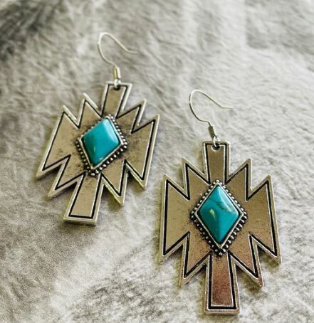 Aztec Dangles with Turquoise Earrings