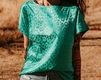 Turquoise Leopard Top