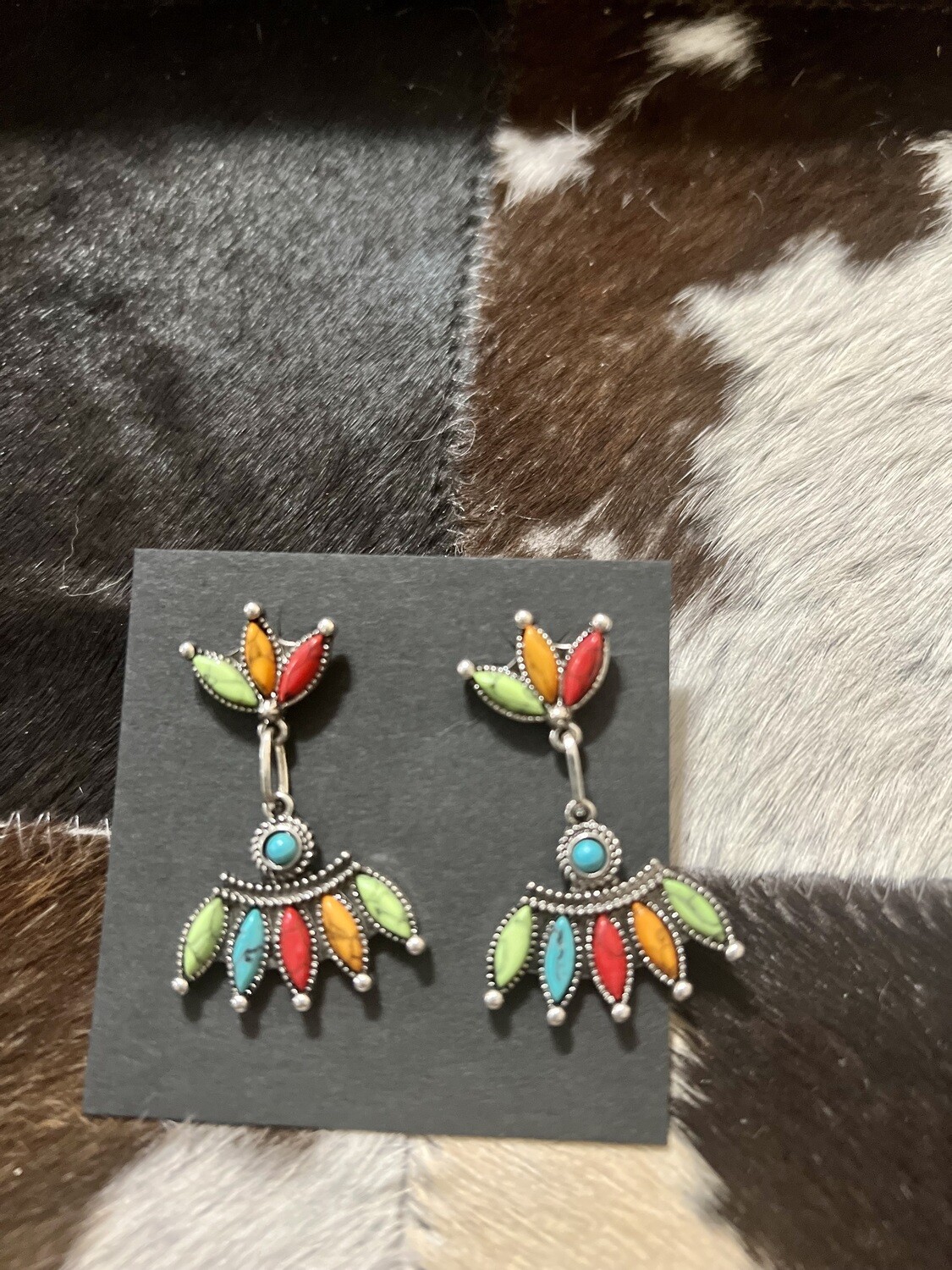Turquoise Multi Color Statement Earrings