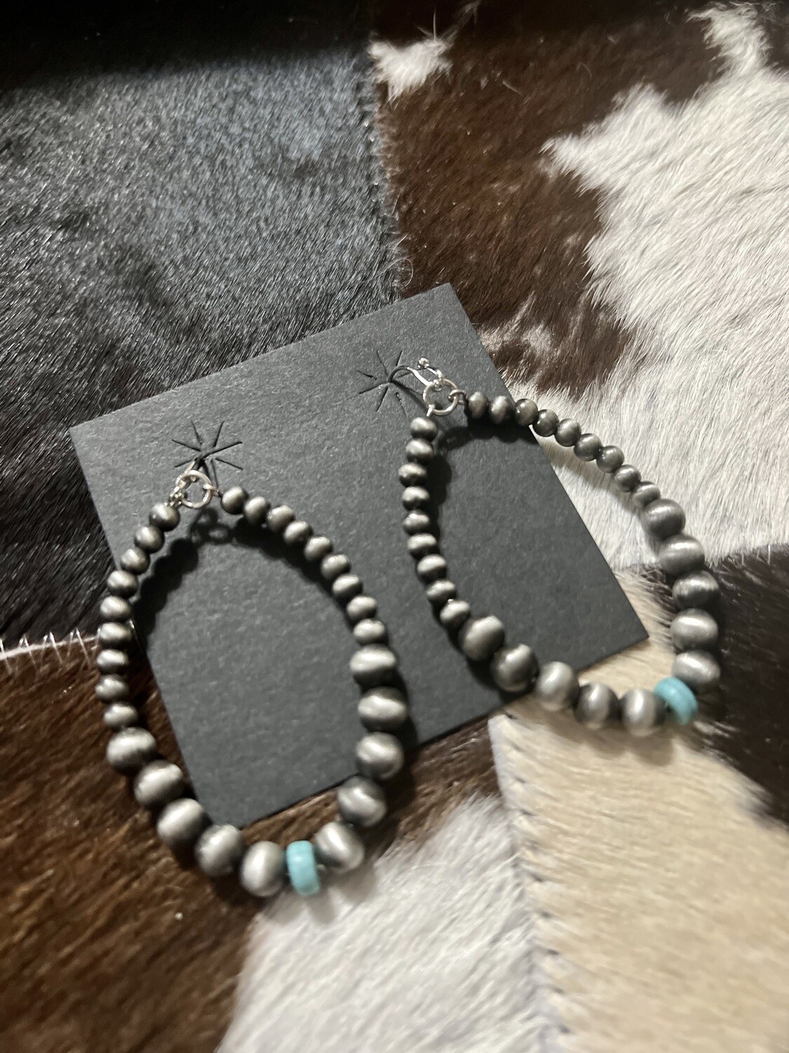 Navajo Bead Hoop Earrings 