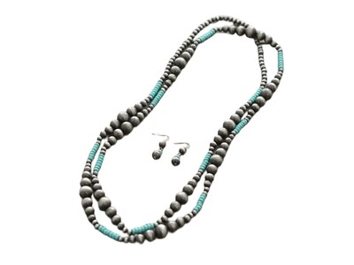 Navajo Bead Turquoise Necklace Set