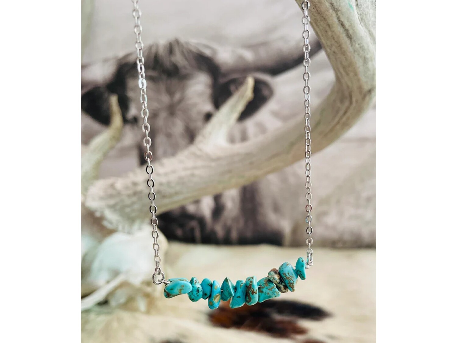 Turquoise Rock Necklace 