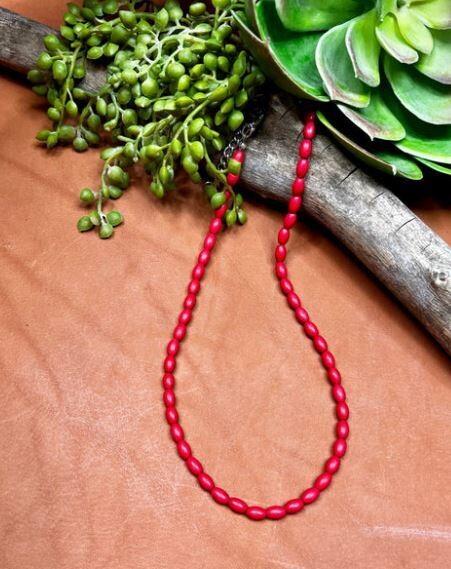 Fashion Navajo Pearl Red Necklace