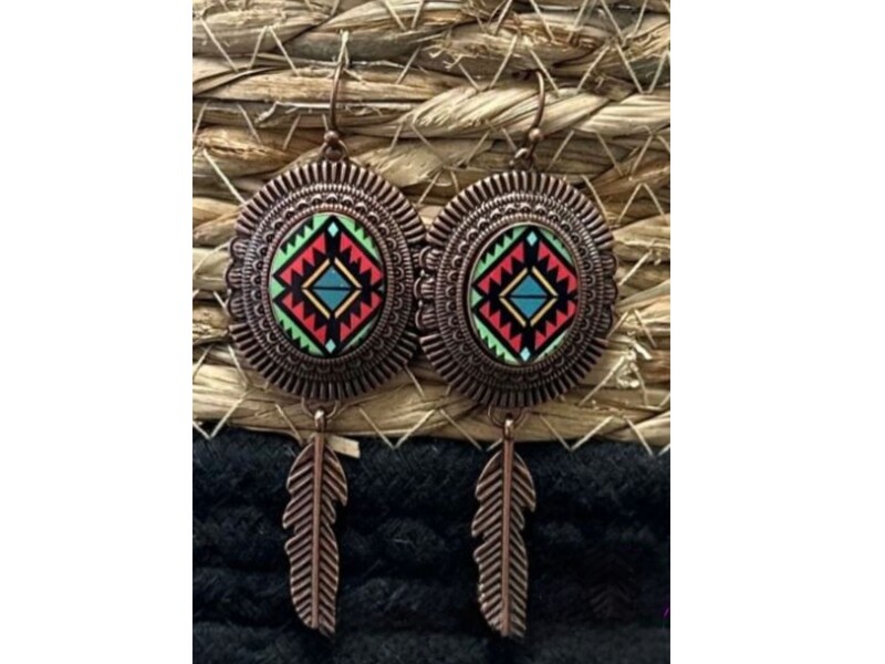 Aztec Feather Earrings