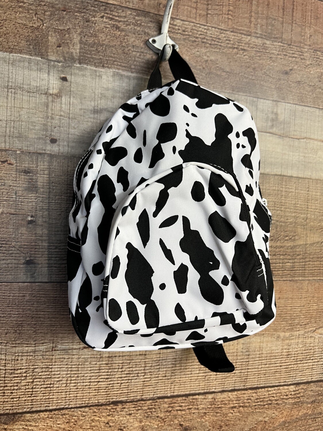 Cow Print Black & White Small Backpack