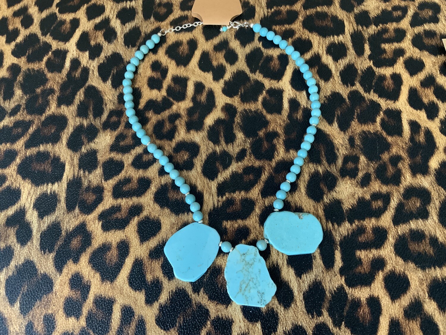 Chunky Turquoise Slab Necklace 