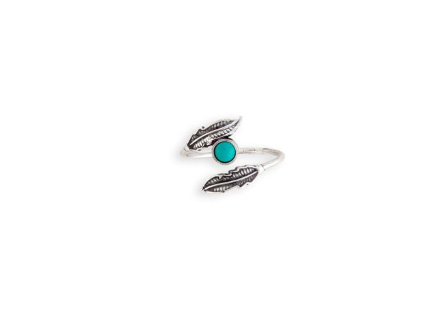 Adjustable Feather Turquoise Ring 
