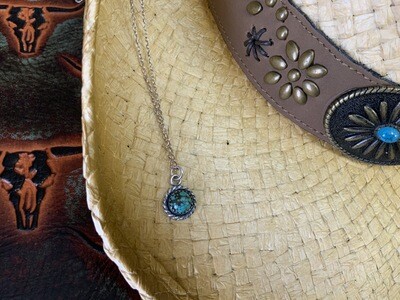 Turquoise Sterling Round Necklace 