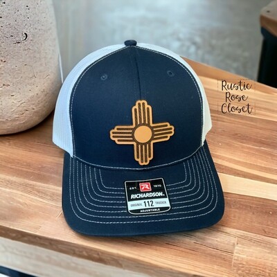 Navy/White Richardson Hat Leather NM Zia Patch